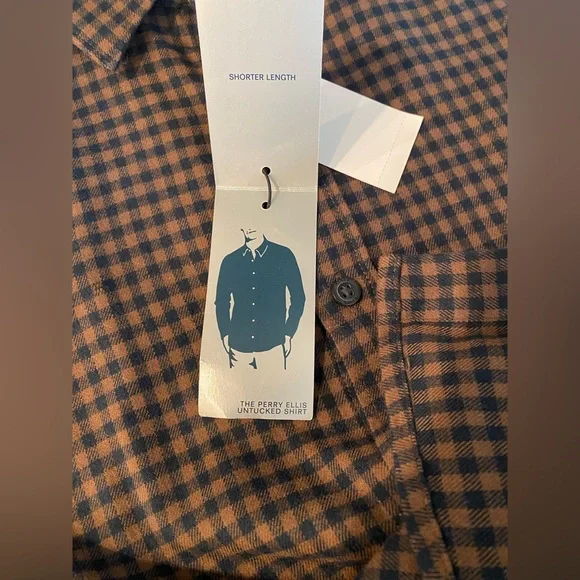 NWT PERRY ELLIS LIGHTWEIGHT BUTTON DOWN SIZE SMALL IN RAIN DRUM - Picture 6 of 6